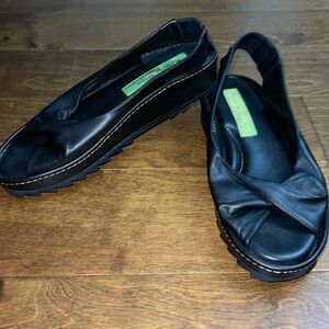 Material Prima leather slingback sandals